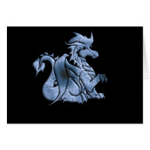 Blue Winged Dragon Greeting Card