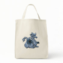 Blue Winged Dragon Grocery Tote Bags
