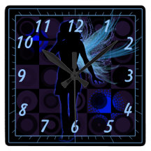 Blue Winged Fairy Wall Clock