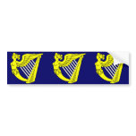 Blue Winged Maiden Harp, Ireland flag Bumper Sticker