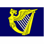 Blue Winged Maiden Harp, Ireland flag Photo Cut Out