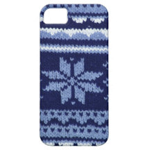 blue winter knit star pattern look iPhone 5 case