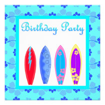 BLUE WIPE OUT BIRTHDAY PARTY INVITATION aqua invitations