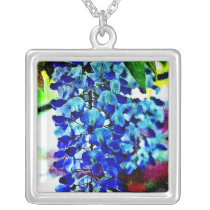 Blue Wisteria Personalized Necklace
