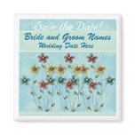 Blue with Flowers Save the Date
