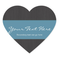 Blue & Woodgrain Customizable Stickers
