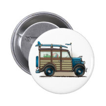 Blue Woody Wagon Car Pins