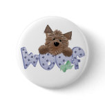 Blue Woof Dog Button