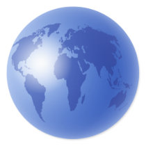 Blue World Globe Sticker
