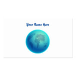 Blue World Globe, Your Name Here Business Card