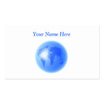 Blue World Globe, Your Name Here Business Card