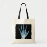 Blue X-ray Skeleton Hand Canvas Bags