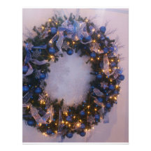 Blue Xmas Custom Invitations