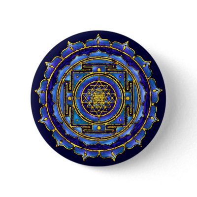 Blue Yantra Button by admira