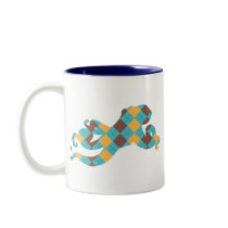 Blue & Yellow Argyle Octopus Mug