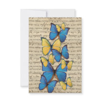 Blue & yellow butterrflies announcements