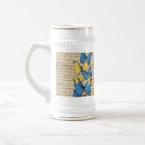 Blue & yellow butterrflies mugs