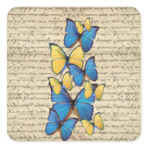 Blue & yellow butterrflies stickers