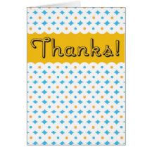 Blue & Yellow Poka-Dot Thank You Card