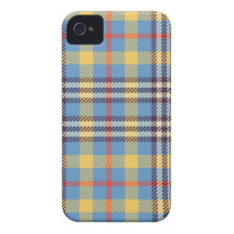 Blue, yellow, red and brown tartan Case-Mate iPhone 4 case