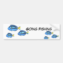 Blue & Yellow Tropical Fish Bumper Stickers