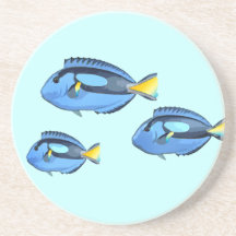 Blue & Yellow Tropical Fish Coaster