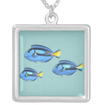 Blue & Yellow Tropical Fish Necklaces