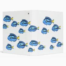 Blue & Yellow Tropical Fish Vinyl Binder
