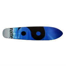blue yingyang board skate deck