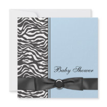 Blue Zebra Boy Baby Shower