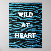 Blue zebra print (faux glitter bling)