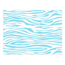 Blue Zebra stripe pattern Post Cards
