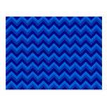 Blue Zig Zag Pattern. Postcards