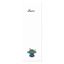 Blue zombie monkey business card template