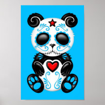 Blue Zombie Sugar Panda Posters