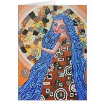 Blueberry Blonde Goddess Blank Card