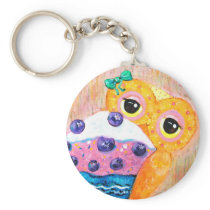 Blueberry Cupcake Love Keychain