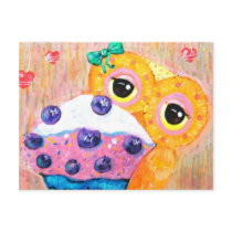 Blueberry Cupcake Love Postcard