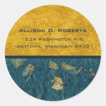 "BlueBerry Customizable Address Label" Round Sticker