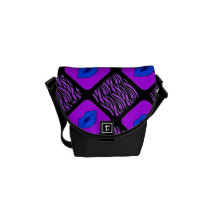 Blueberry lip/zebra Messanger Bag Courier Bag