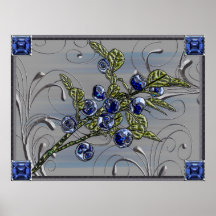 Blueberry Scroll No Boarder Poster