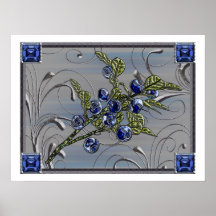 Blueberry Scroll Poster
