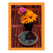 Blueberry Tart & Flowers Post Cards