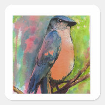 "Bluebird at Sunset" Painting Stickers