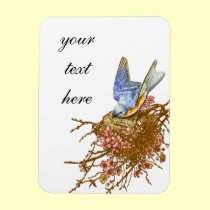 Bluebird in Spring Nest magnets