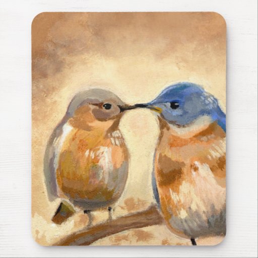 Bluebird Kiss Mousepad