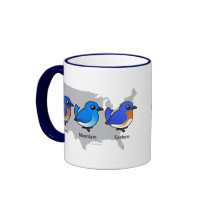 Bluebird Map Coffee Mugs