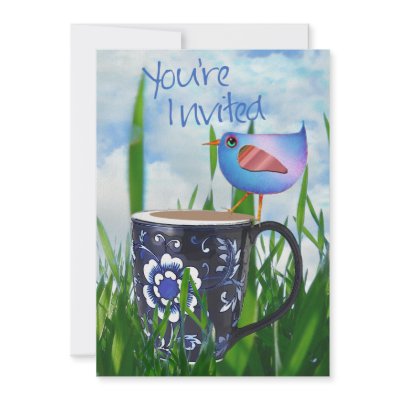 Bluebird of Coffee Happiness Invitation by EHPlesser