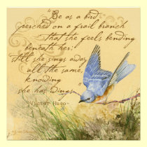 Bluebird on a Branch Hugo Quote invitations
