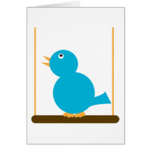 Bluebird on a Perch Card